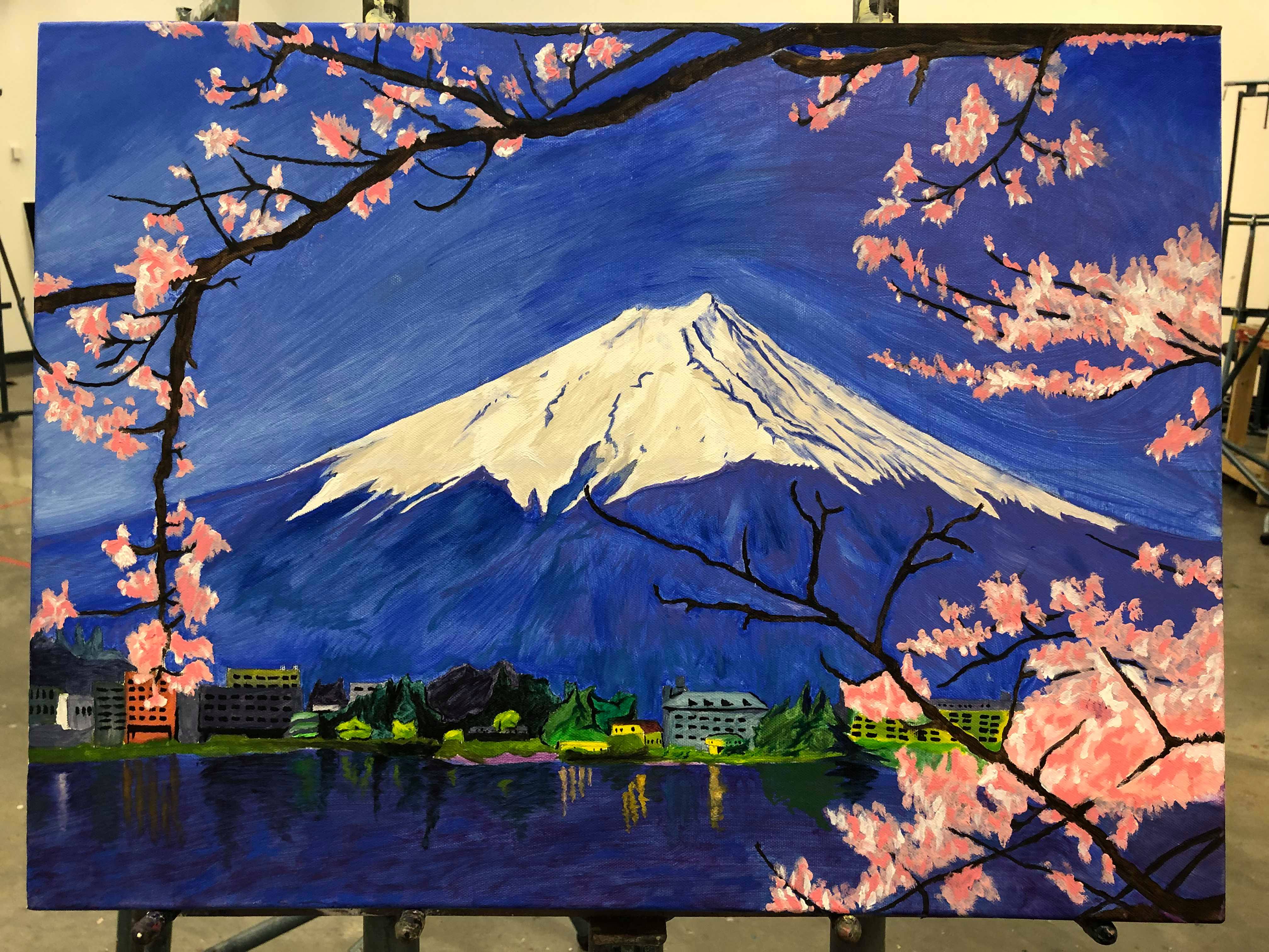 Mt. Fuji. Oil on canvas