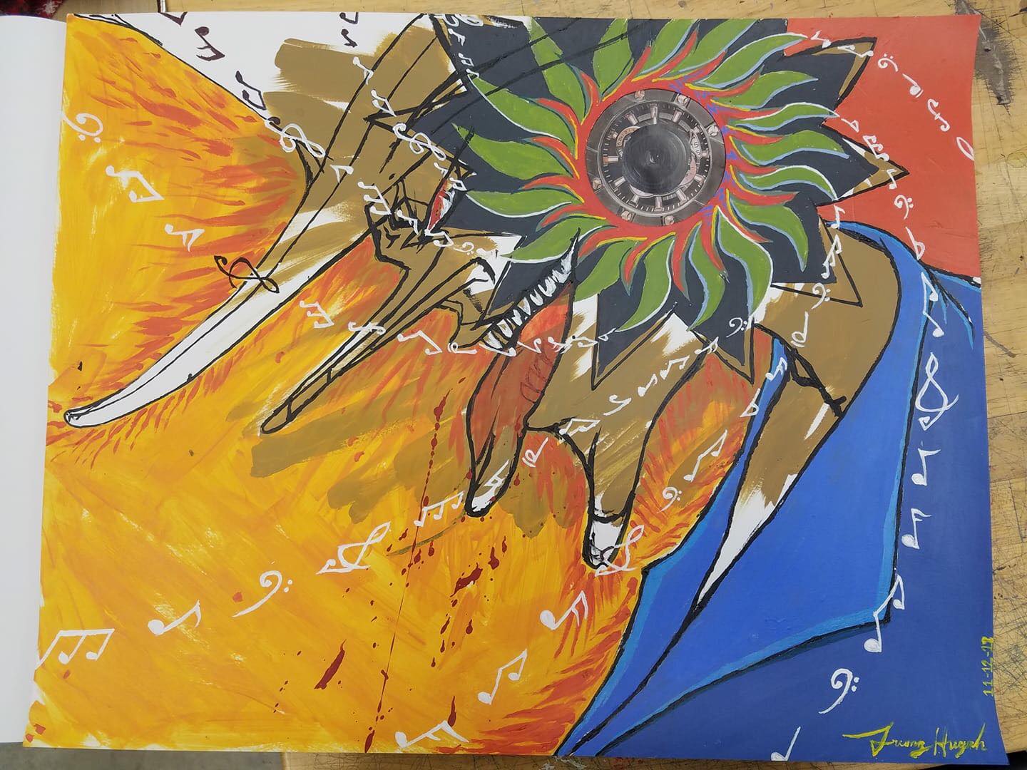 Unleash the beast. Acrylic on paper