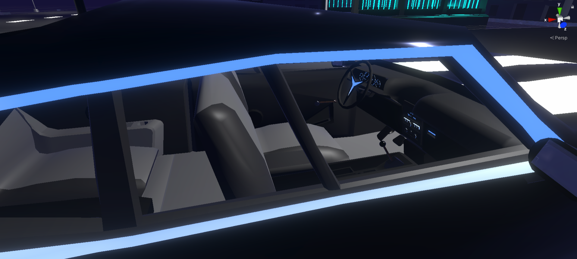 Player's car interior for Neon Highway