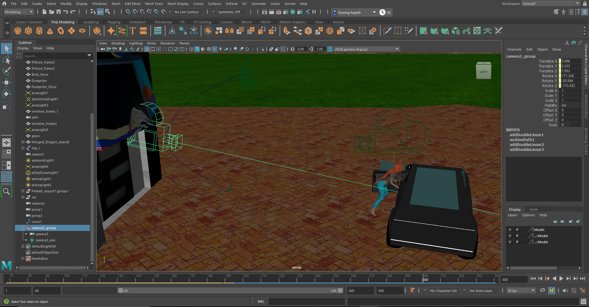 Setting camera #2 to a curve for smooth footage 2