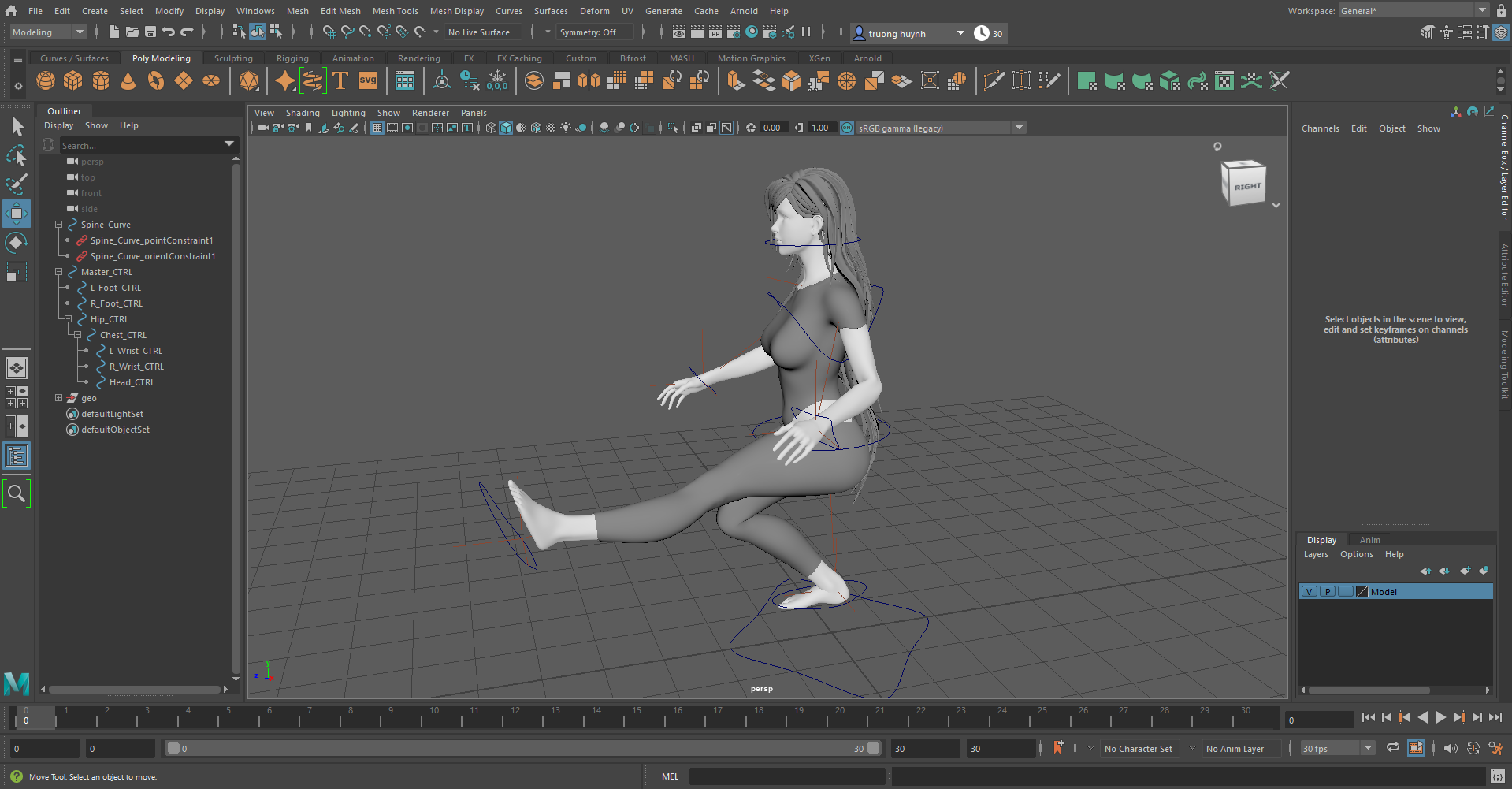 Female Rigged and skinned